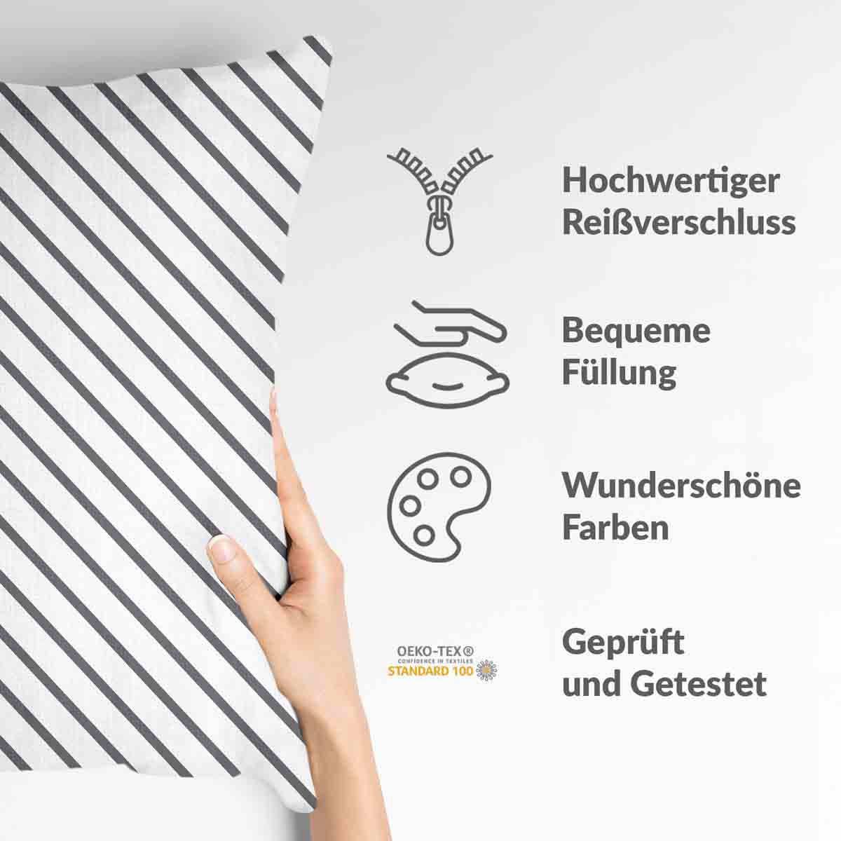 Cuscino sanitario righe orizzontali grigie