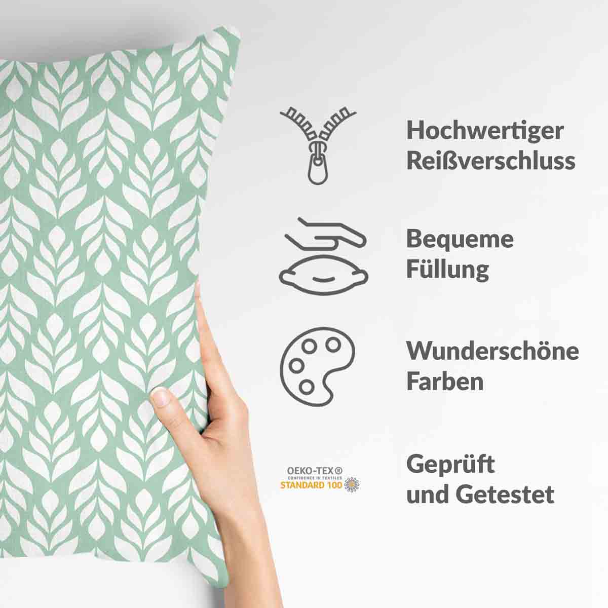 Health Pillow Green with Fir Trees