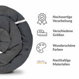 Therapiedekens beddengoedset donkergrijs met witte strepen