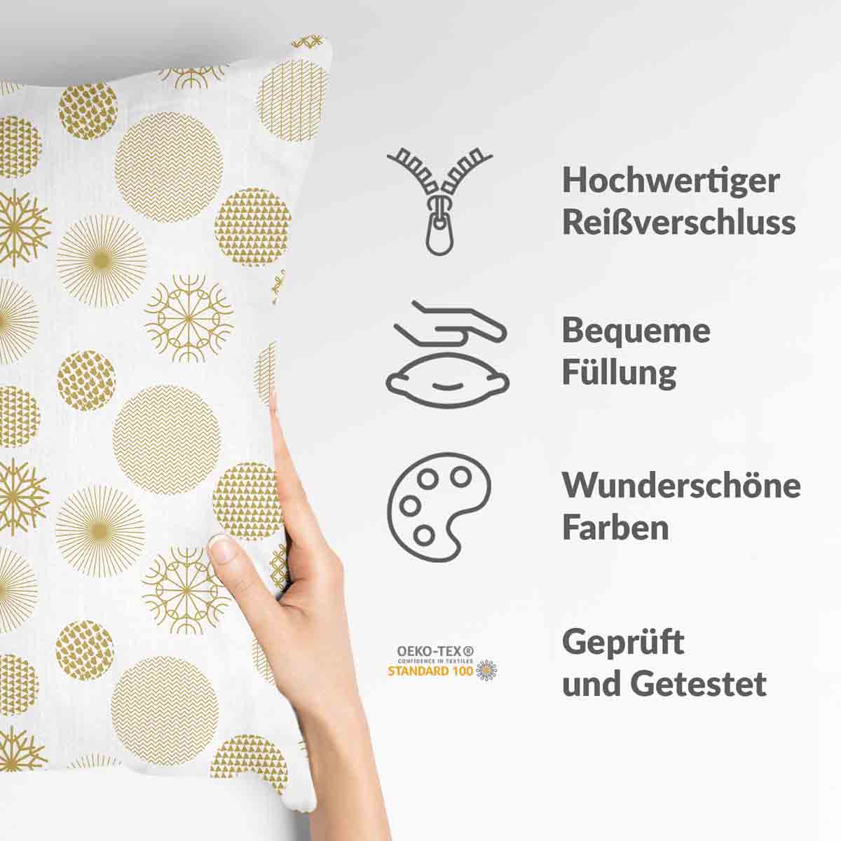 Gezondheidskussen gouden kerstversiering