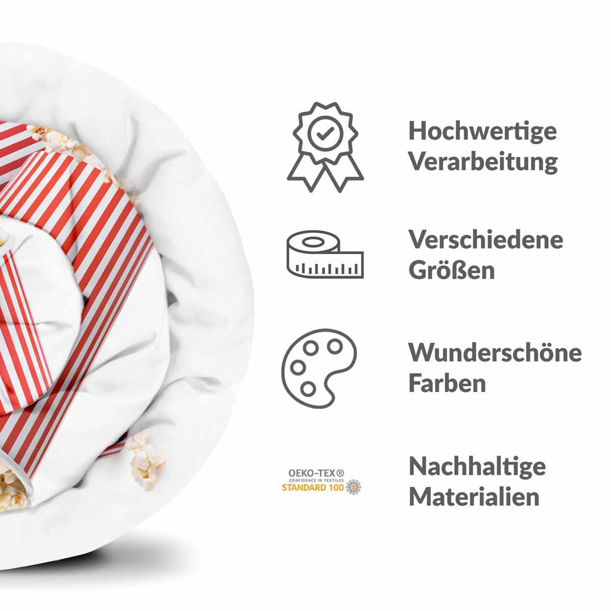 Therapiedekens beddengoed set wit met popcorn