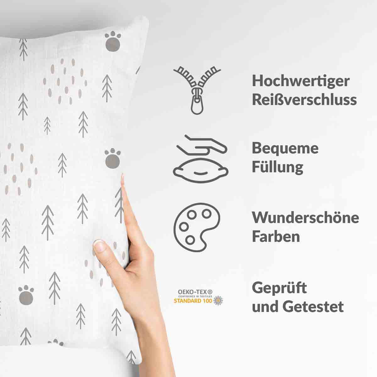 Health pillow paw prints in the forest