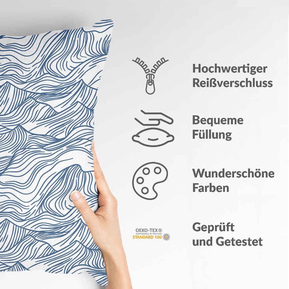 Health pillow waves in blue