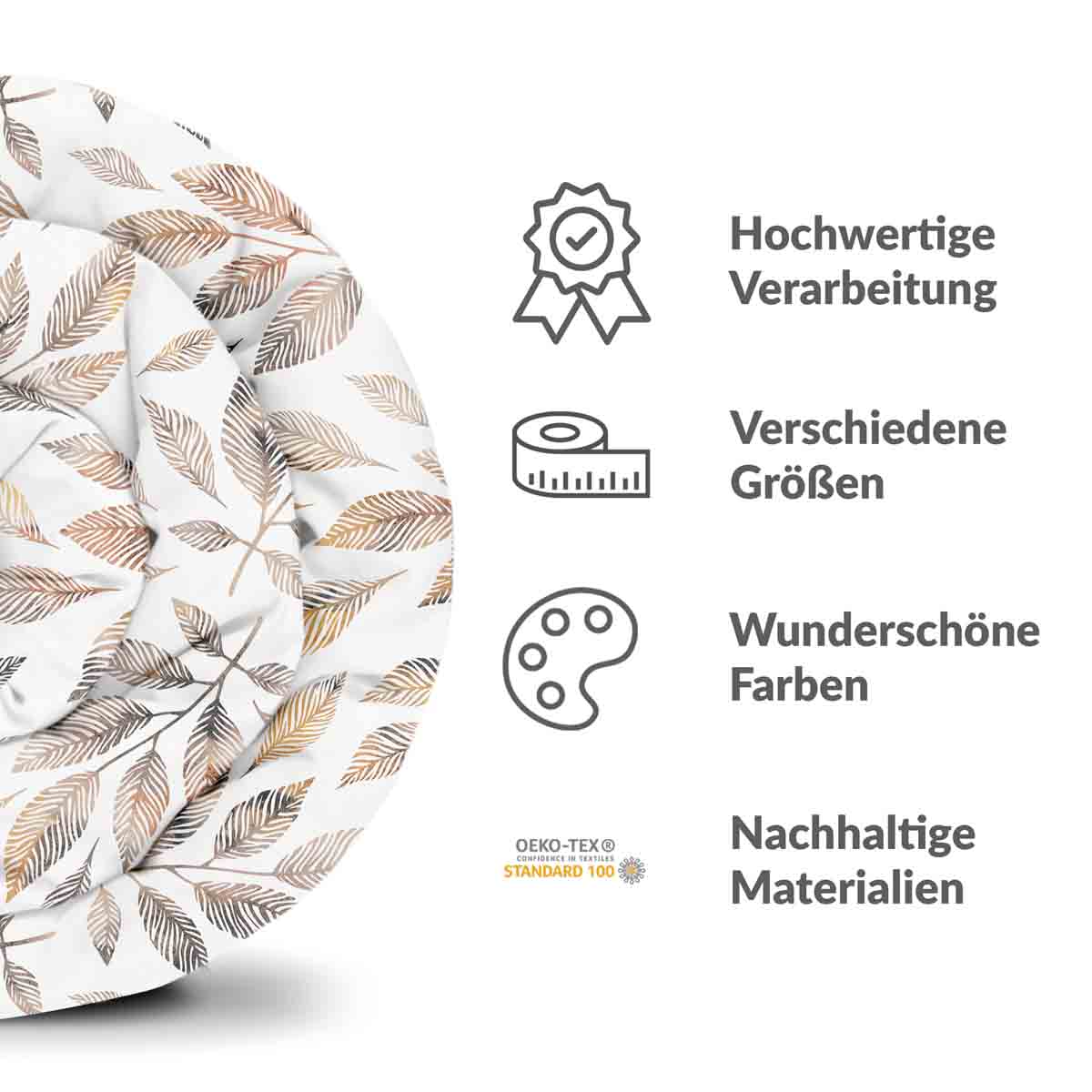 Juego de ropa de cama con manta terapéutica blanca con ramas marrón claro