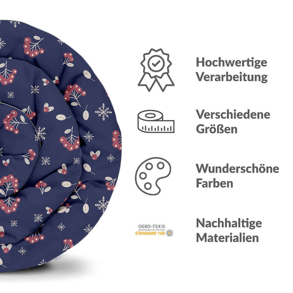 Couverture thérapeutique originale - Housse en coton bleu groseille