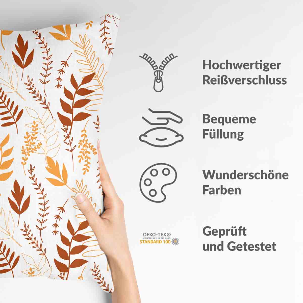 Health pillow white with autumn branches