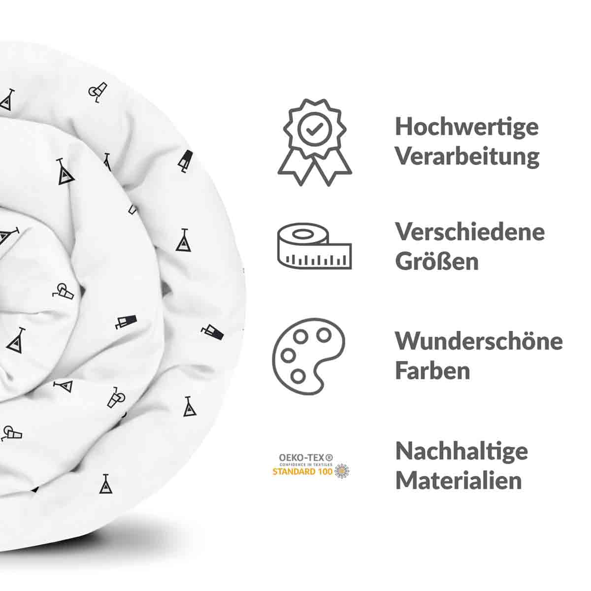 Originele therapiedeken - katoenen hoes wit cocktails