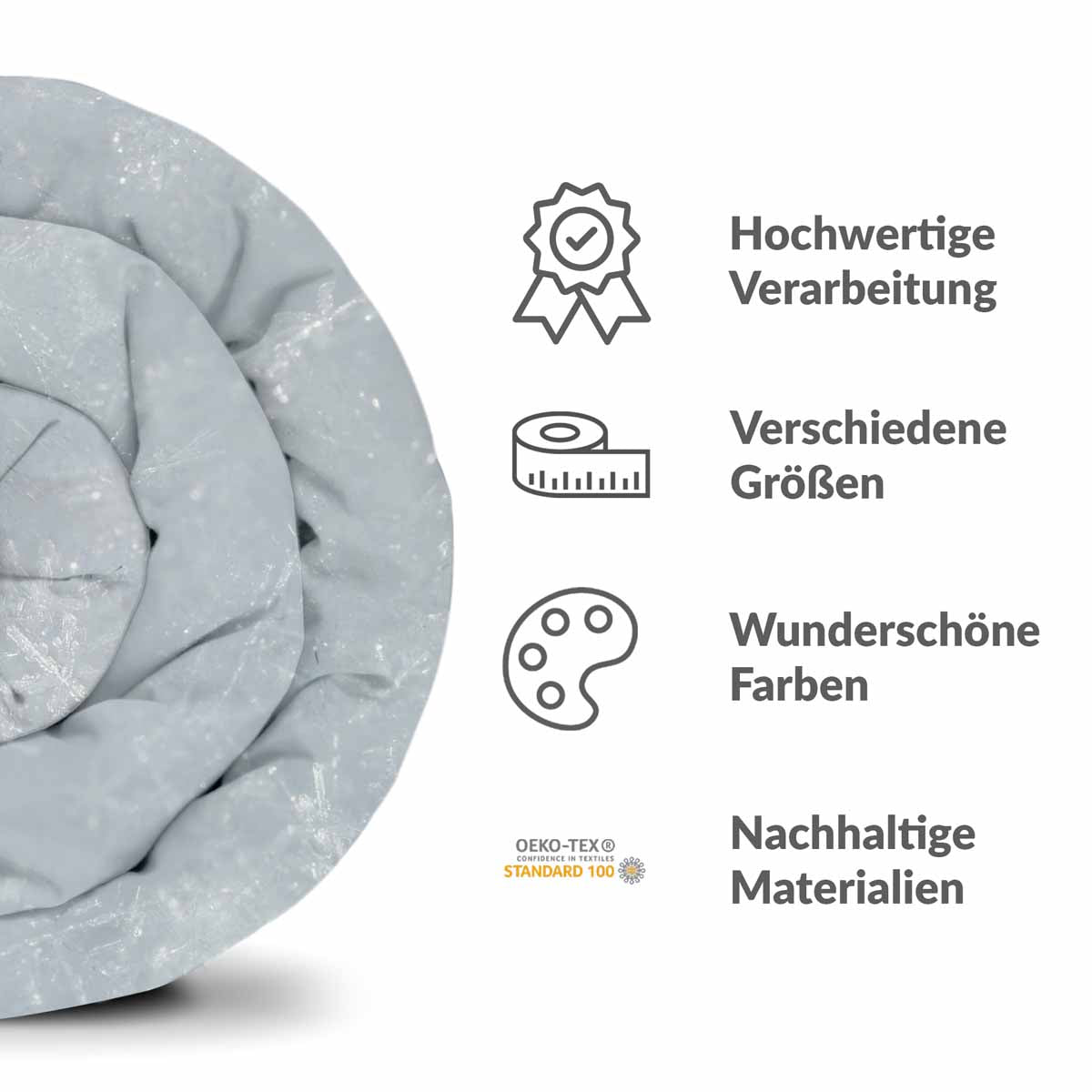 Original therapy blanket - cotton cover gray with snowflakes