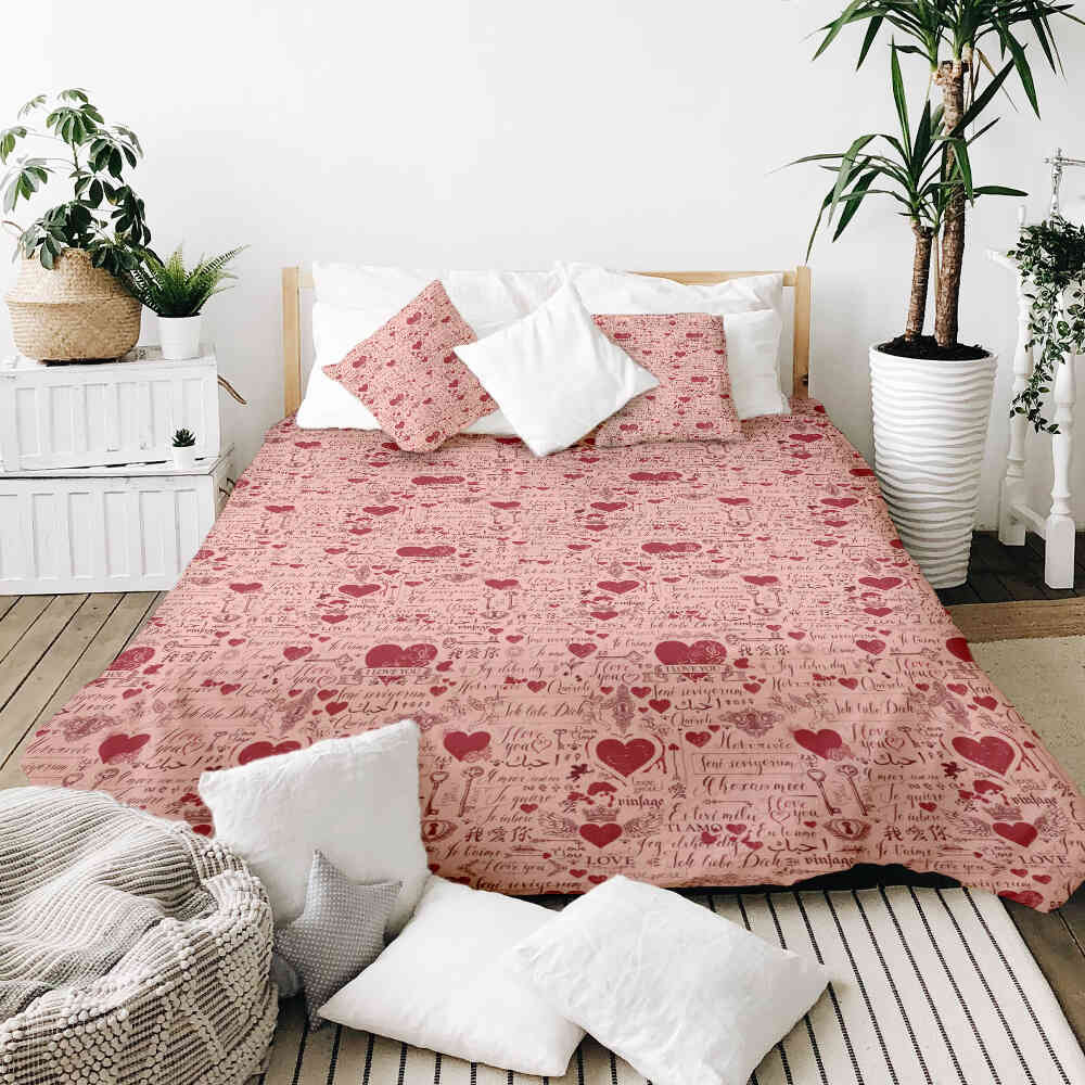 Manta terapéutica original - Funda de algodón rosa Te amo