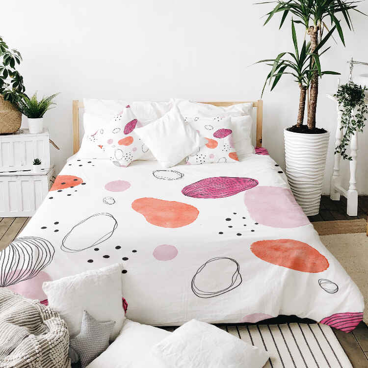 Couverture thérapeutique originale - Housse en coton cercles abstraits