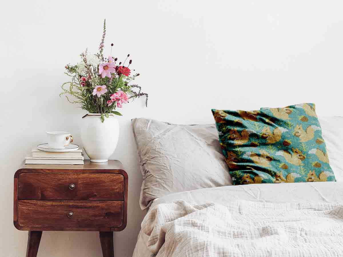 Gezondheidskussen groen met eekhoorn