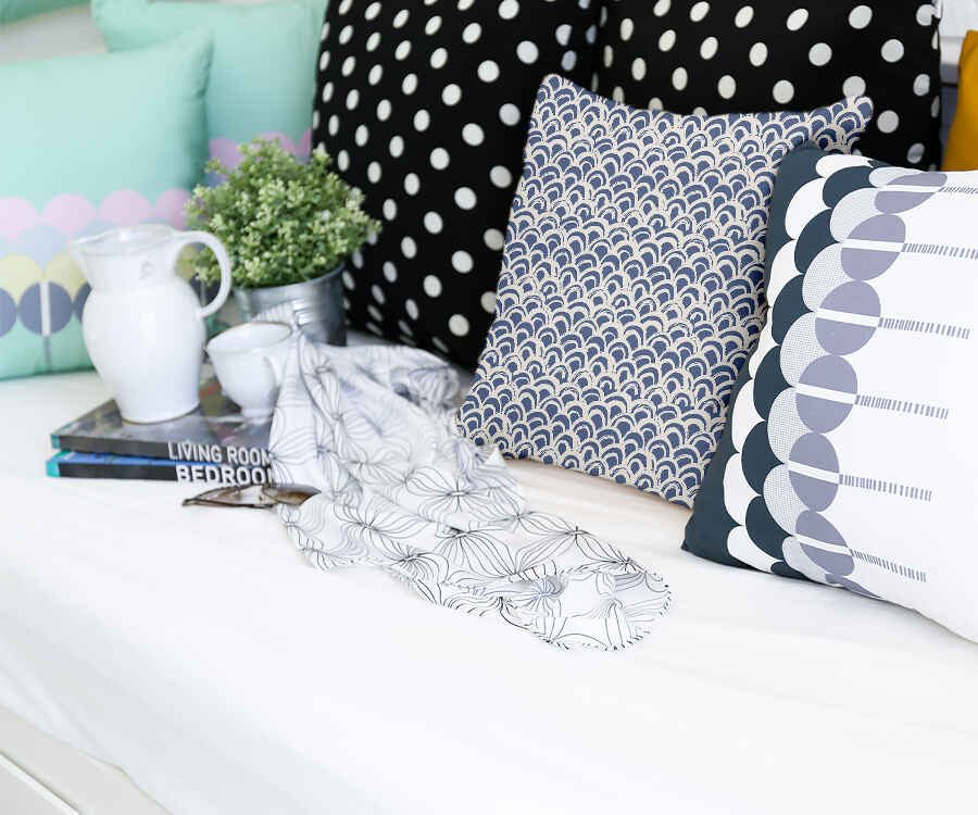 Health pillow blue wave pattern