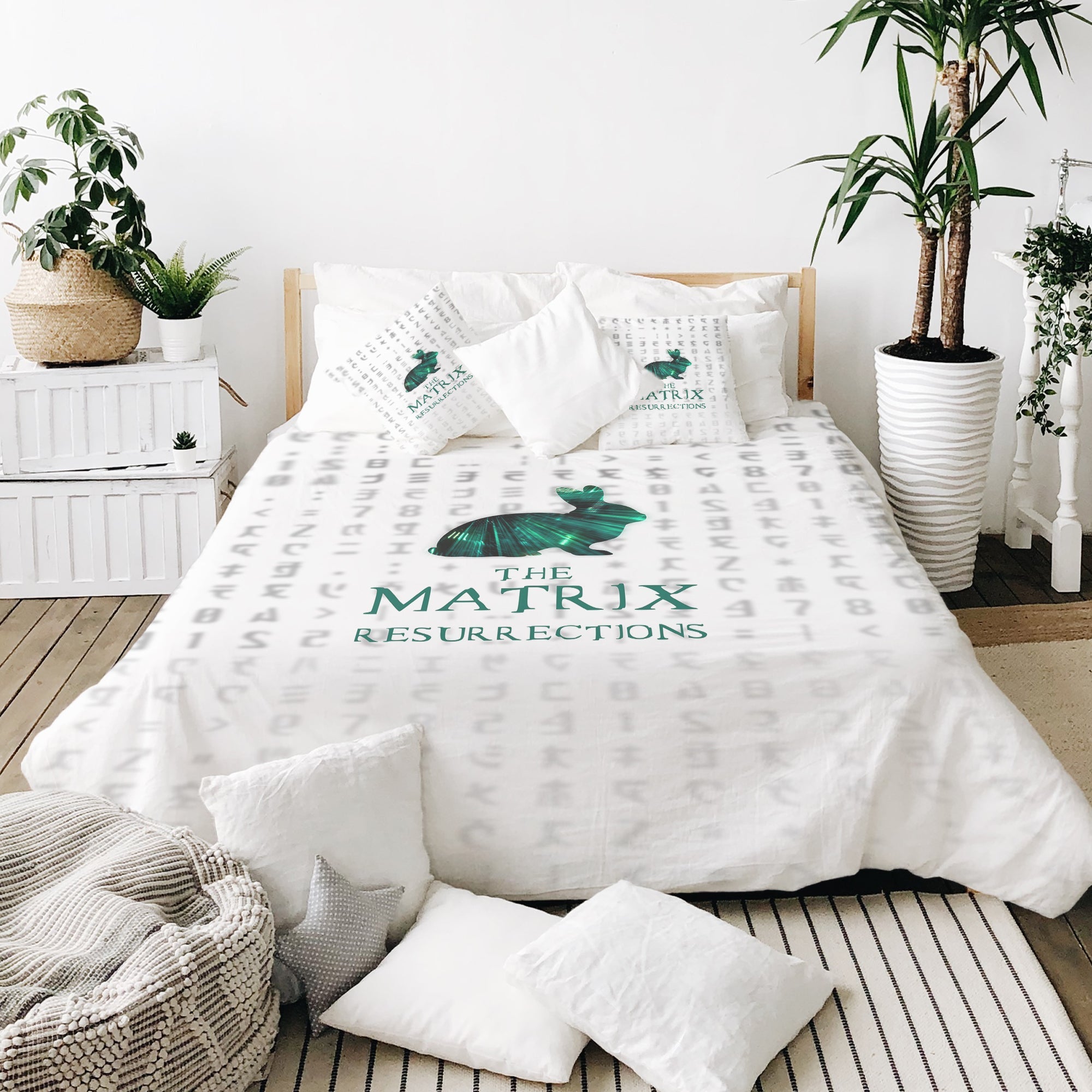 Therapy blankets bedding set white matrix