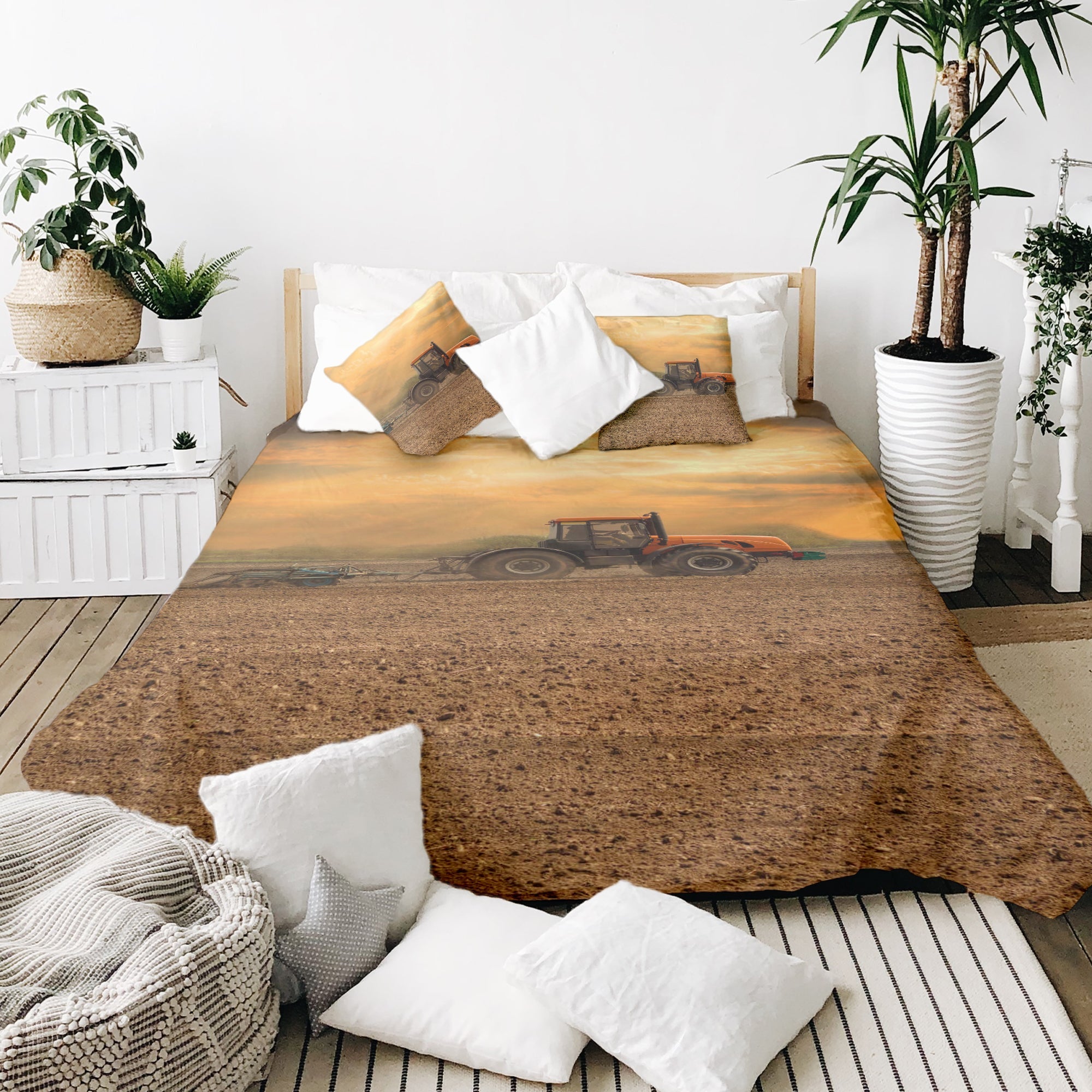 Therapiedekens Beddengoed Set Tractor met Aanhanger