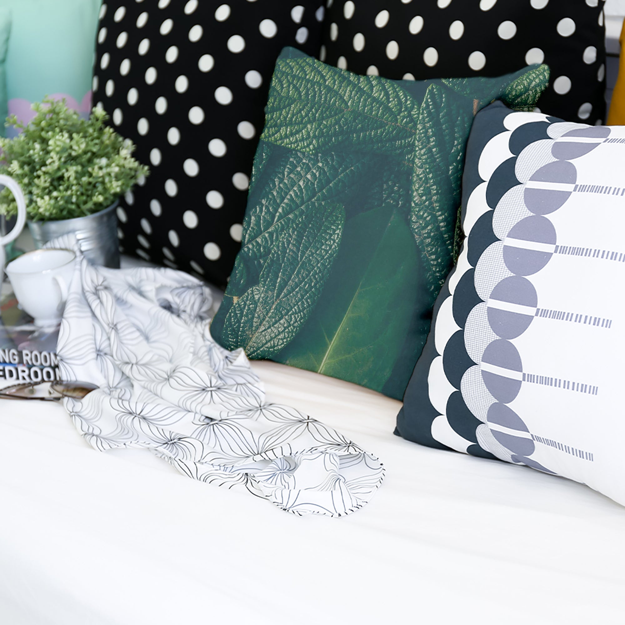 Health Pillow Green Leaves