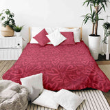 Coperta terapeutica originale - Rivestimento in cotone rosso con motivo a cuore rosa