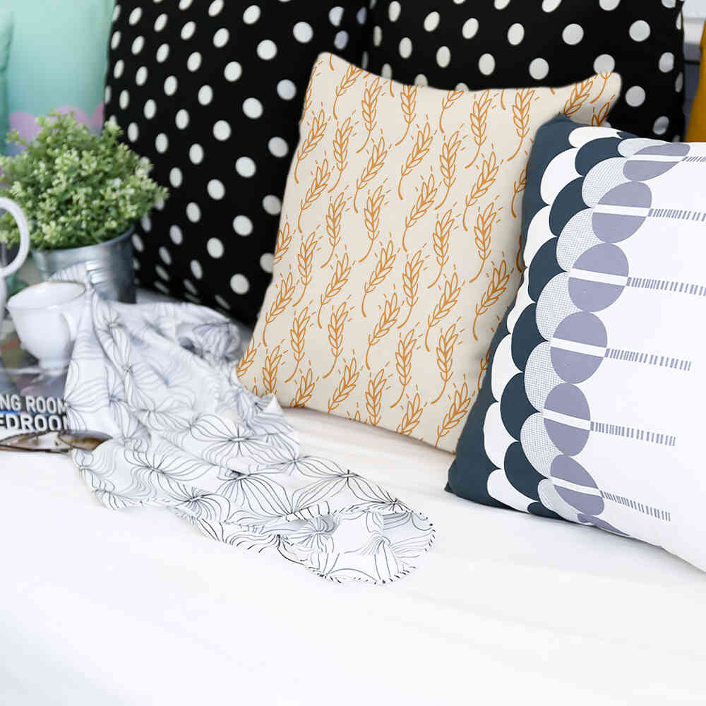 Health pillow white with yellow wheat