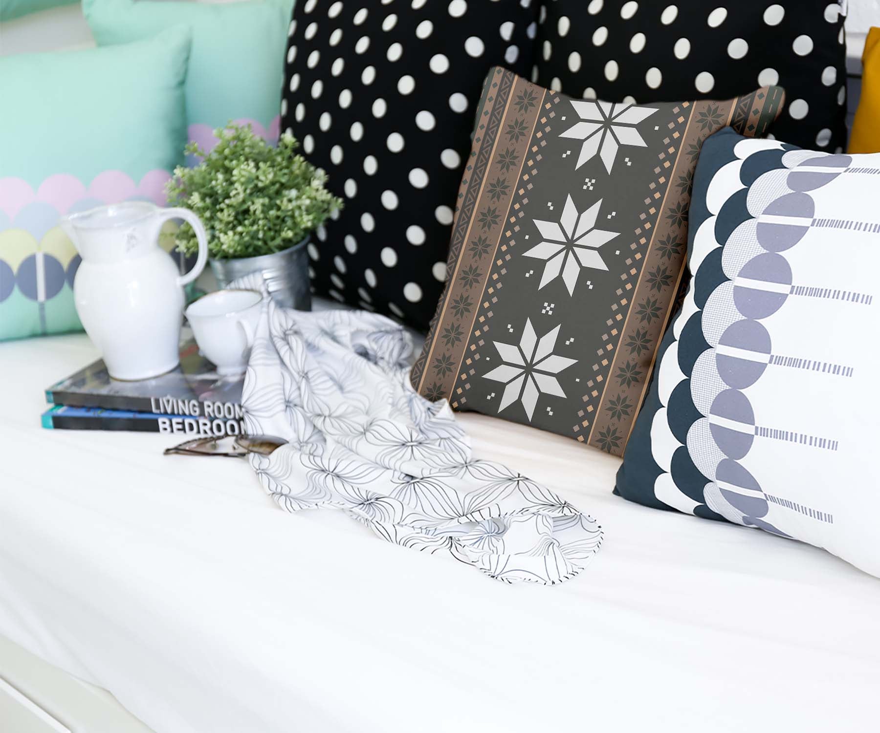 Gezondheidskussen gestreept met sterren