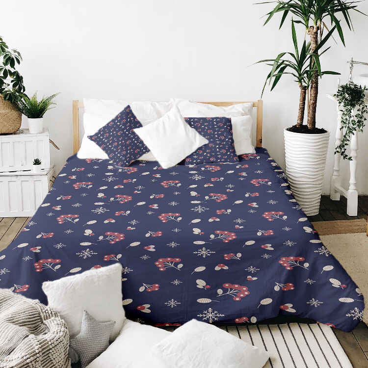 Couverture thérapeutique originale - Housse en coton bleu groseille