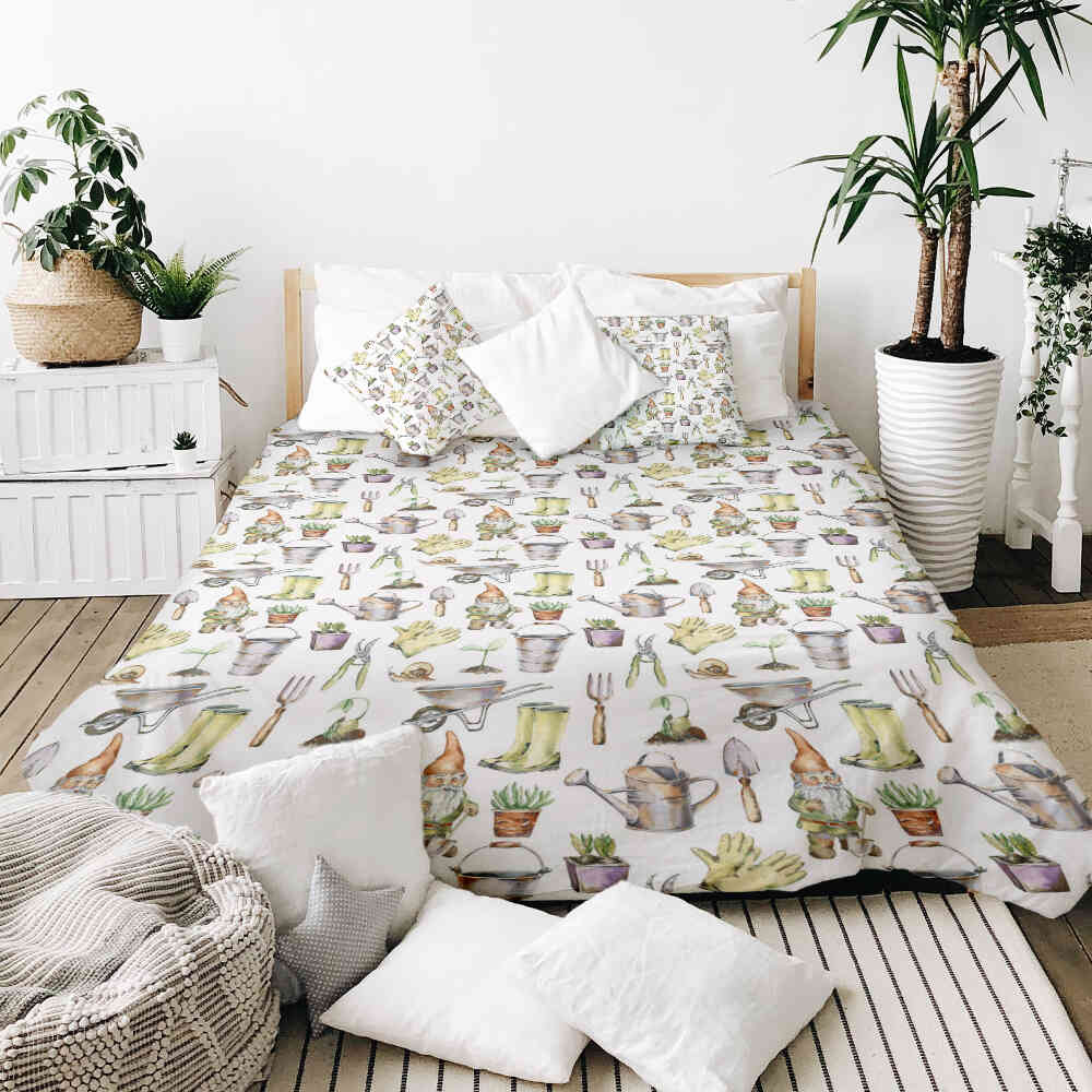 Therapy blankets bedding set white gardening