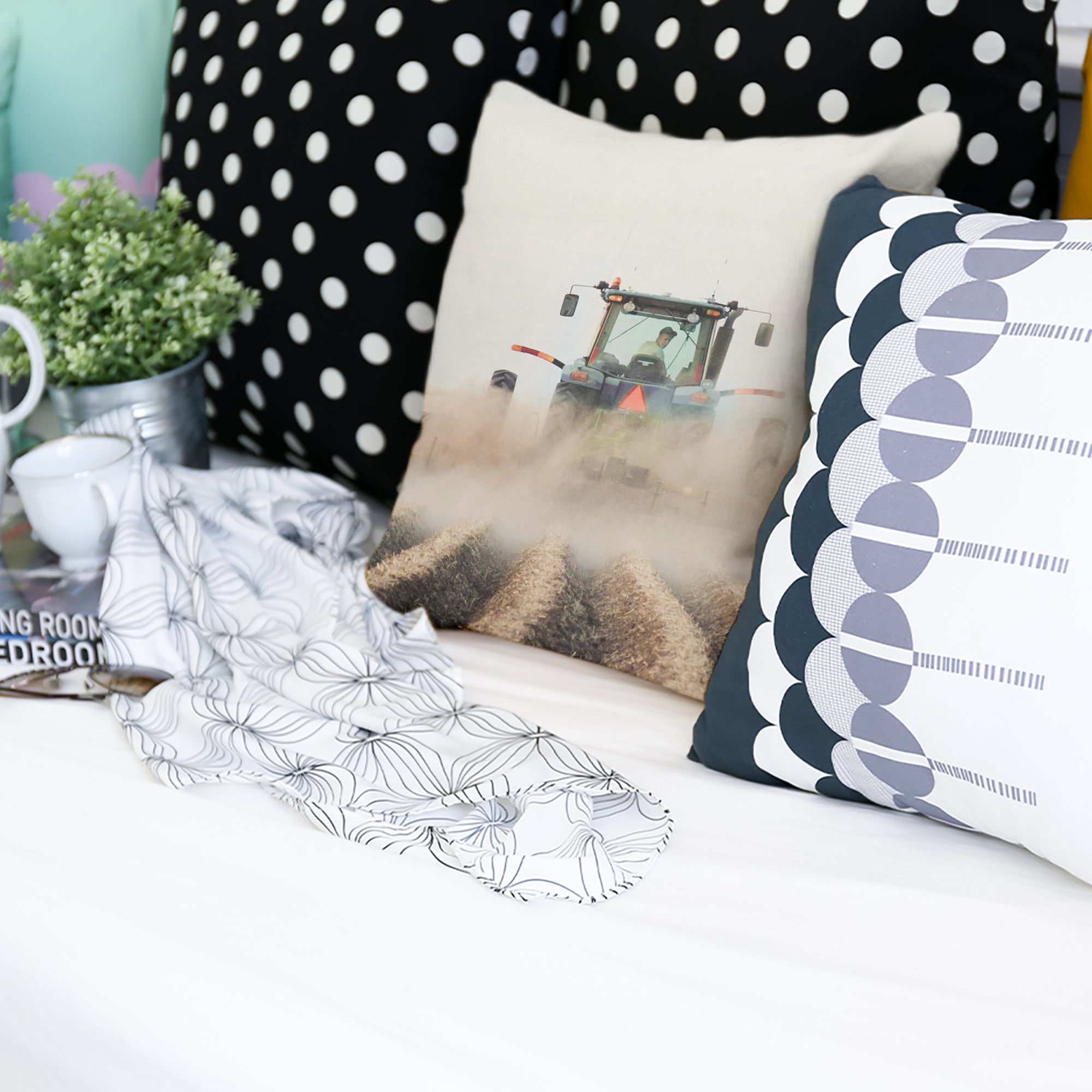 Gezondheidskussen tractor in actie