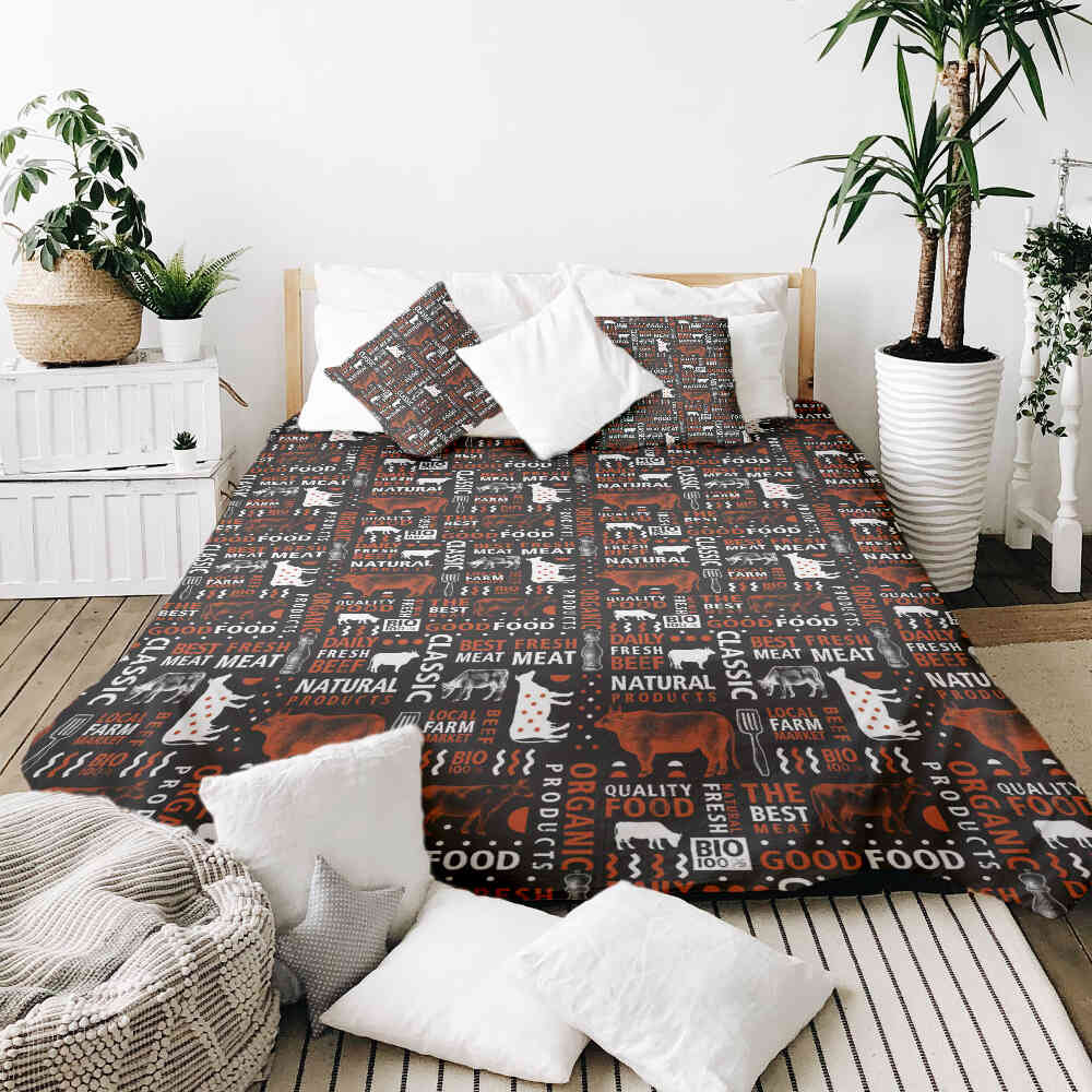 Set di biancheria da letto con coperta terapeutica Meat Lover
