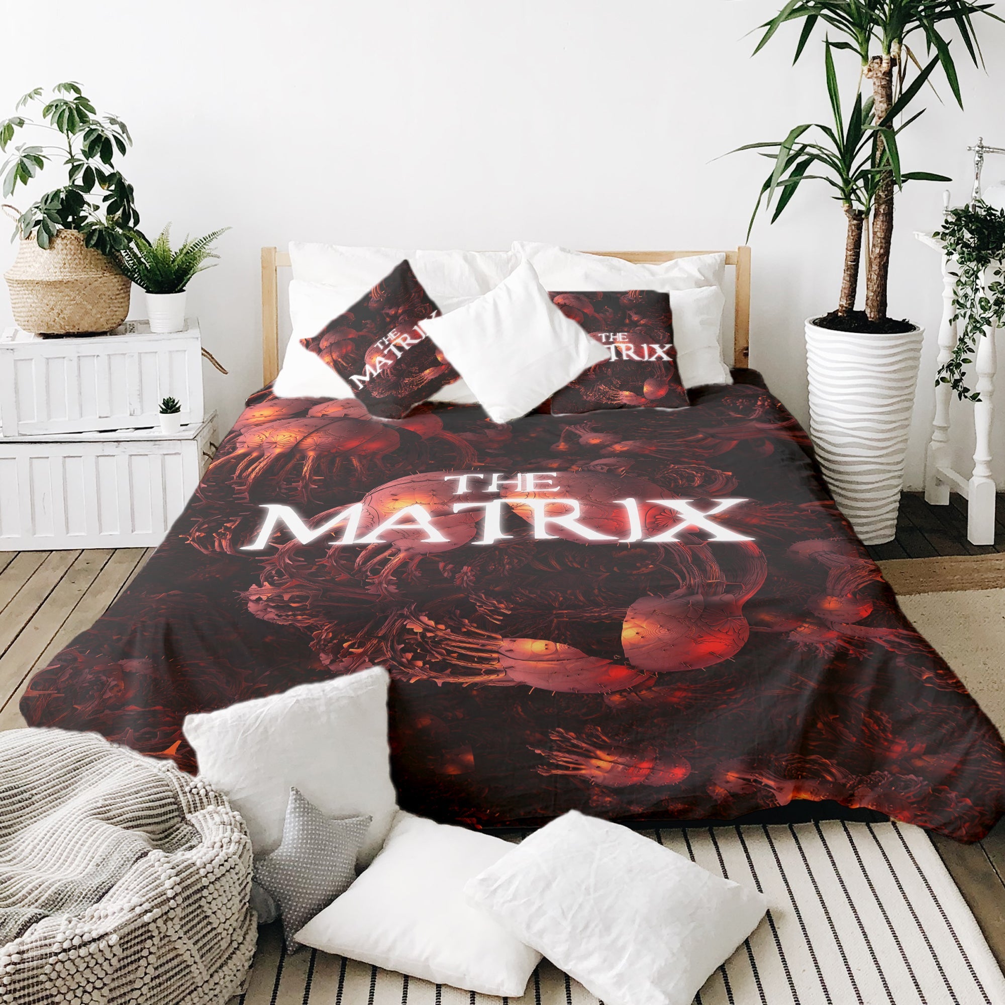 Originele therapiedeken - katoenen hoes rood The Matrix opschrift