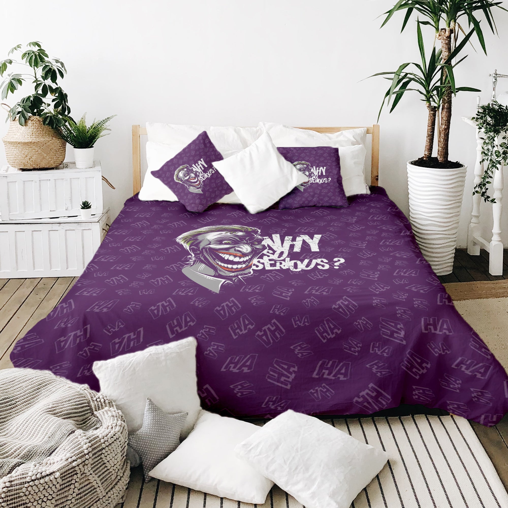 Coperta terapeutica originale - Rivestimento in cotone viola Why So Serious?