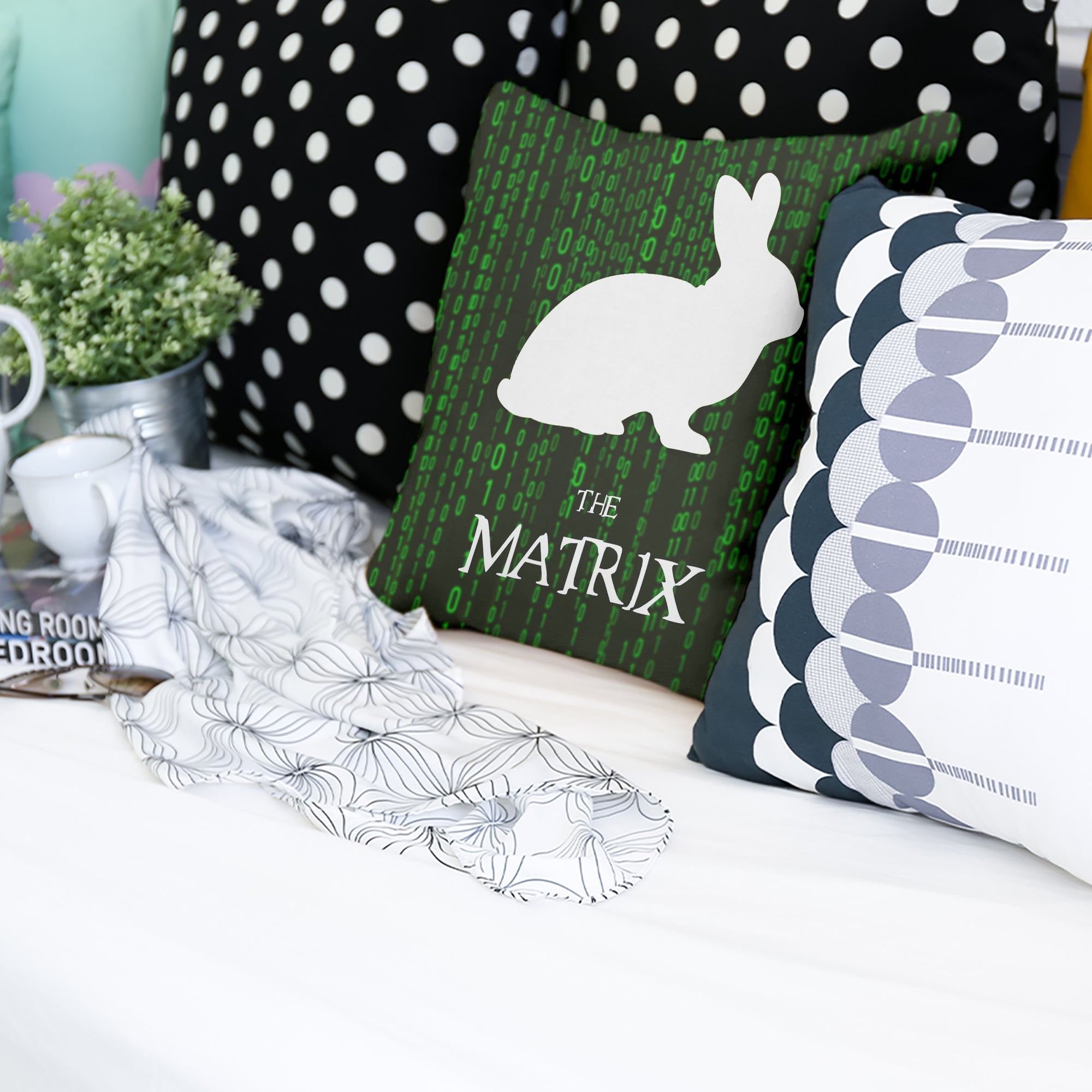 Cuscino salute Codice Matrix Verde