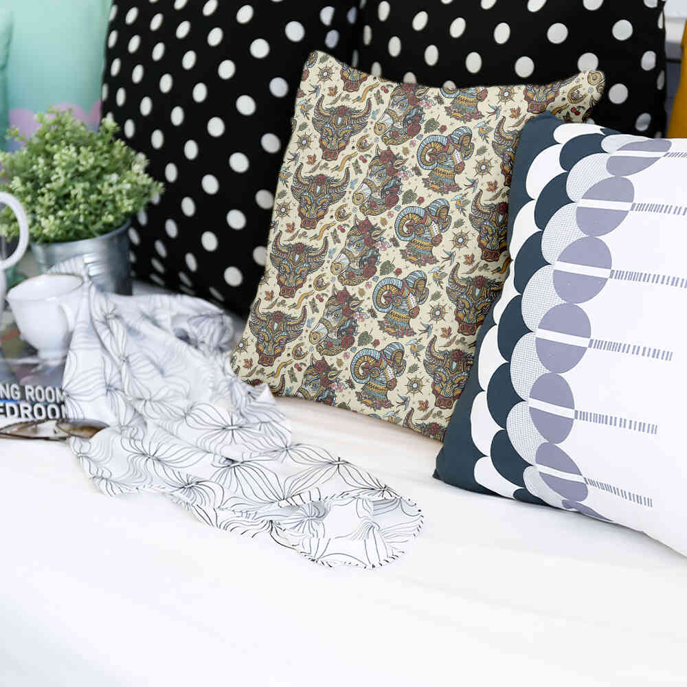 Cuscino sanitario teste di animali colorate