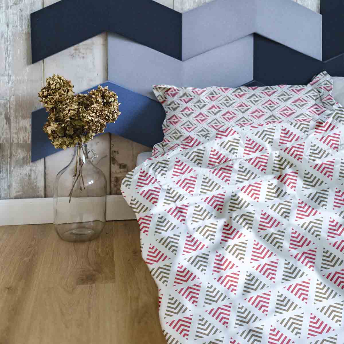 Manta terapéutica original - Funda de algodón con triángulos navideños