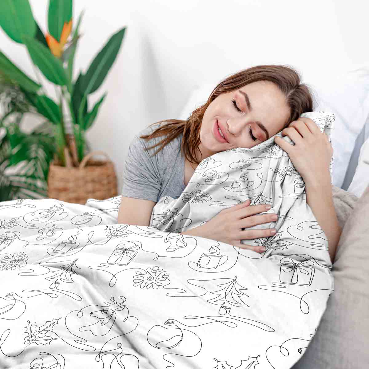 Therapy blankets bedding set abstract Christmas