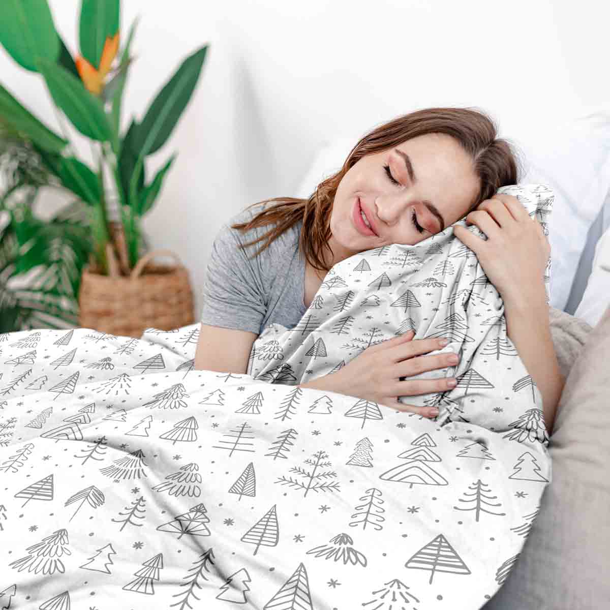 Therapy blankets bedding set Christmas forest