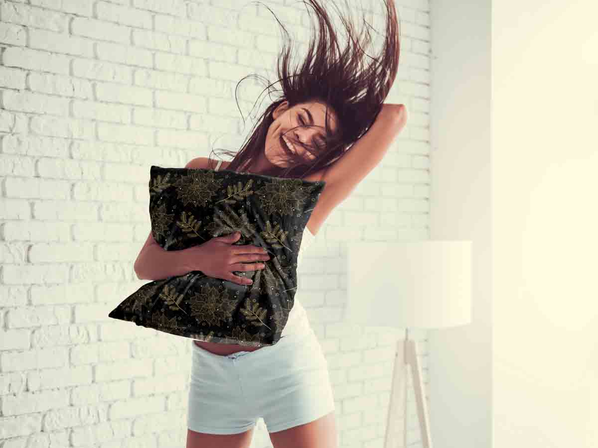 Almohada de salud negra Estrella de Navidad