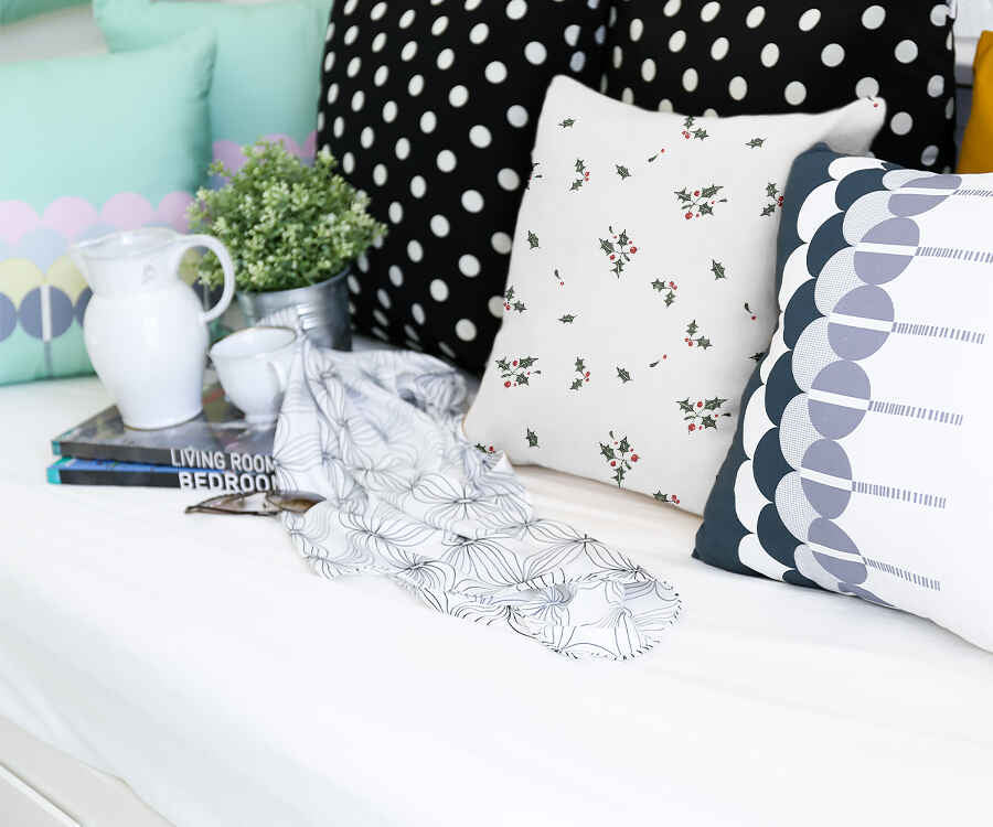 Health Pillow White Mistletoe Branches
