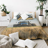 Originele therapiedeken - katoenen hoes tractor in blauw