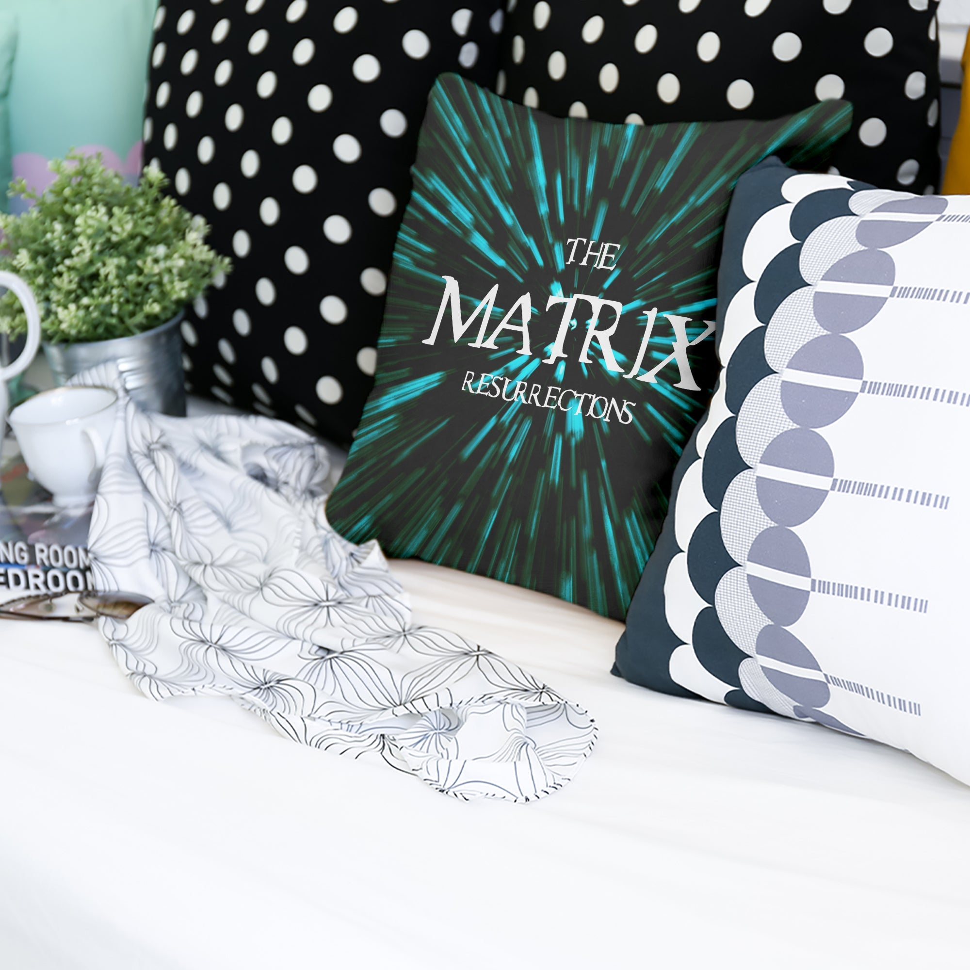 Cuscino per la salute con scritta The Matrix