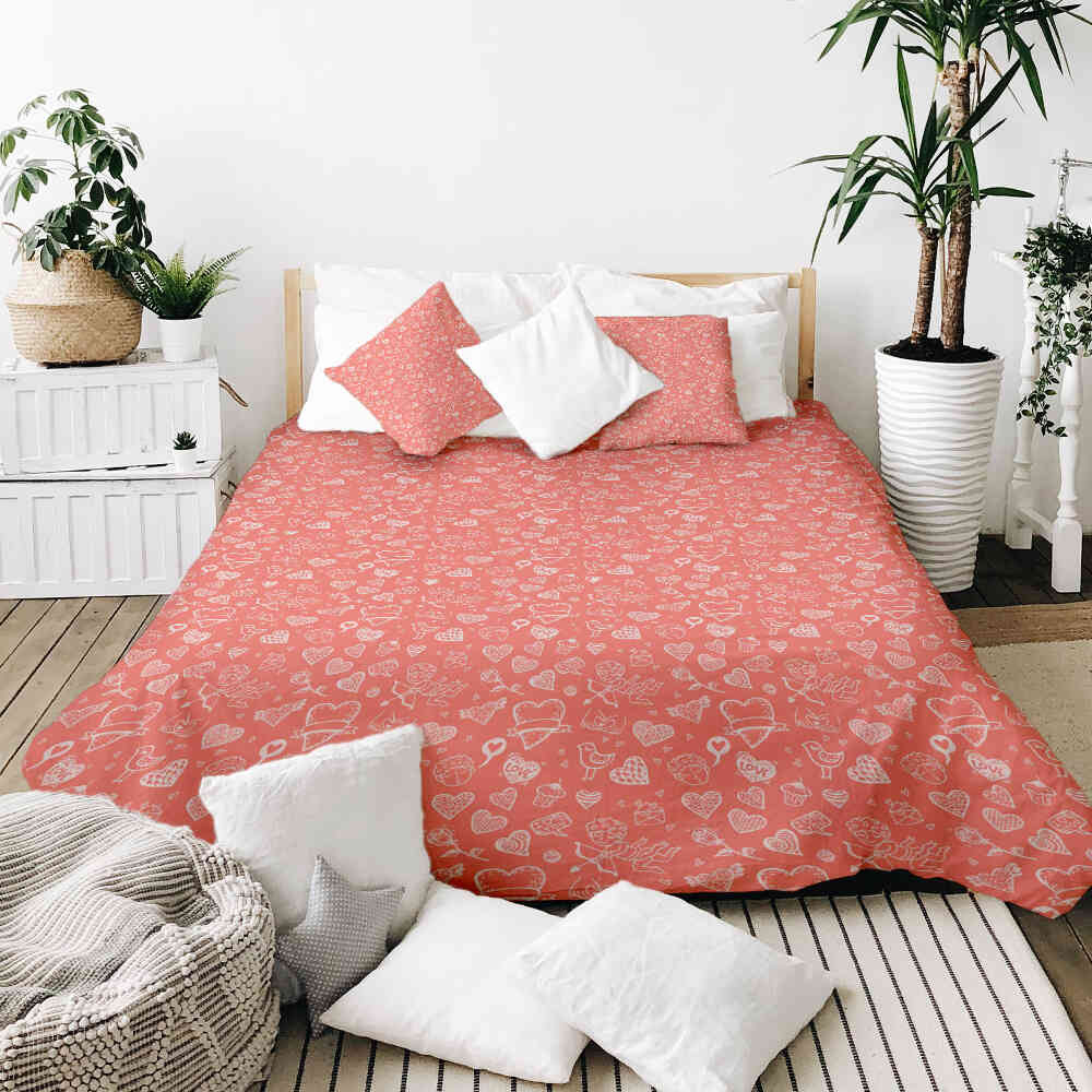 Set di biancheria da letto con coperta terapeutica Amor e freccia d'amore