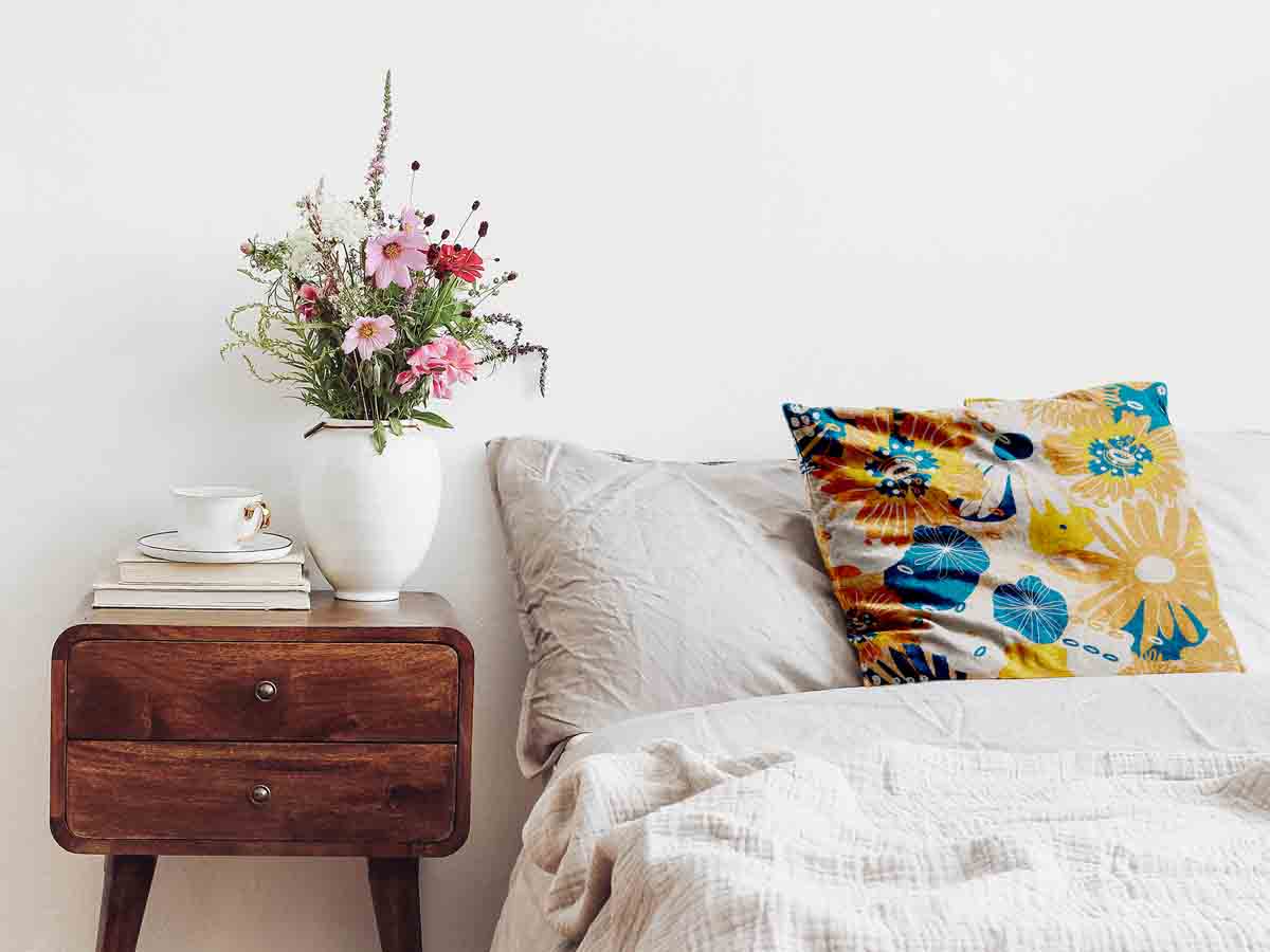 Almohada de salud con flores de gerbera