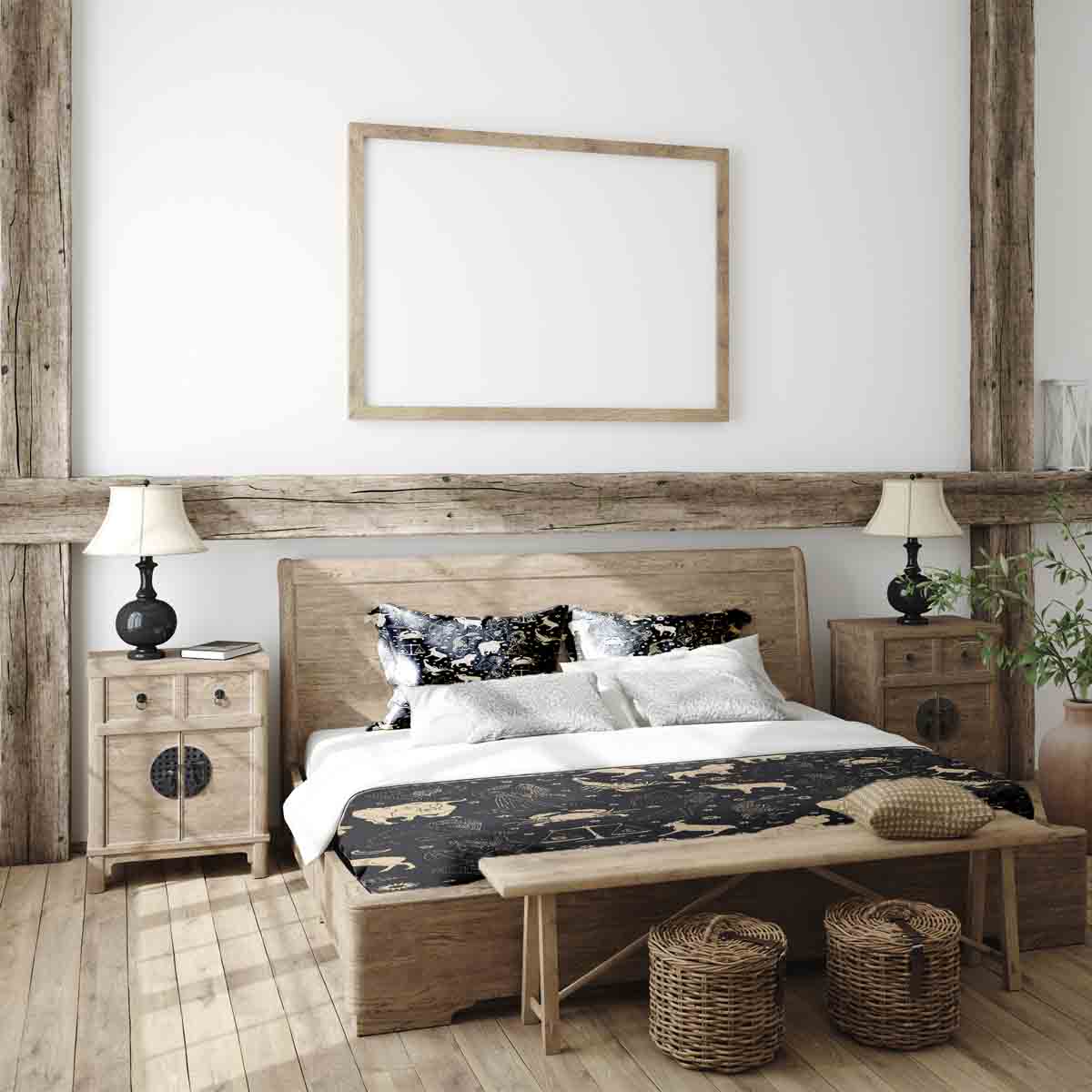 Therapiedekens Beddengoed Set Zwart Sterrenbeelden