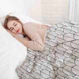 Set di biancheria da letto con coperte terapeutiche grigio con foglie di acero