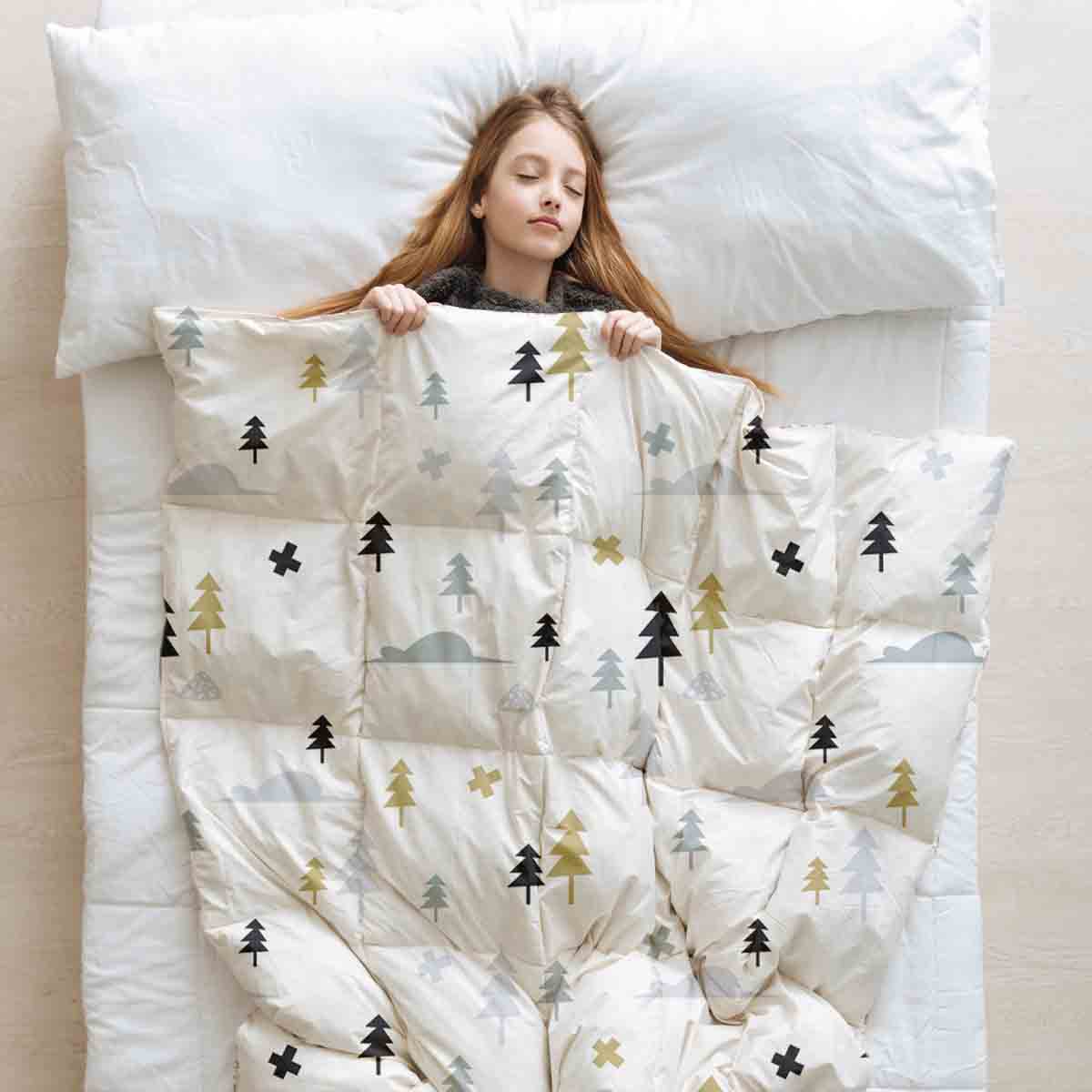 Original therapy blanket - cotton cover gray forest