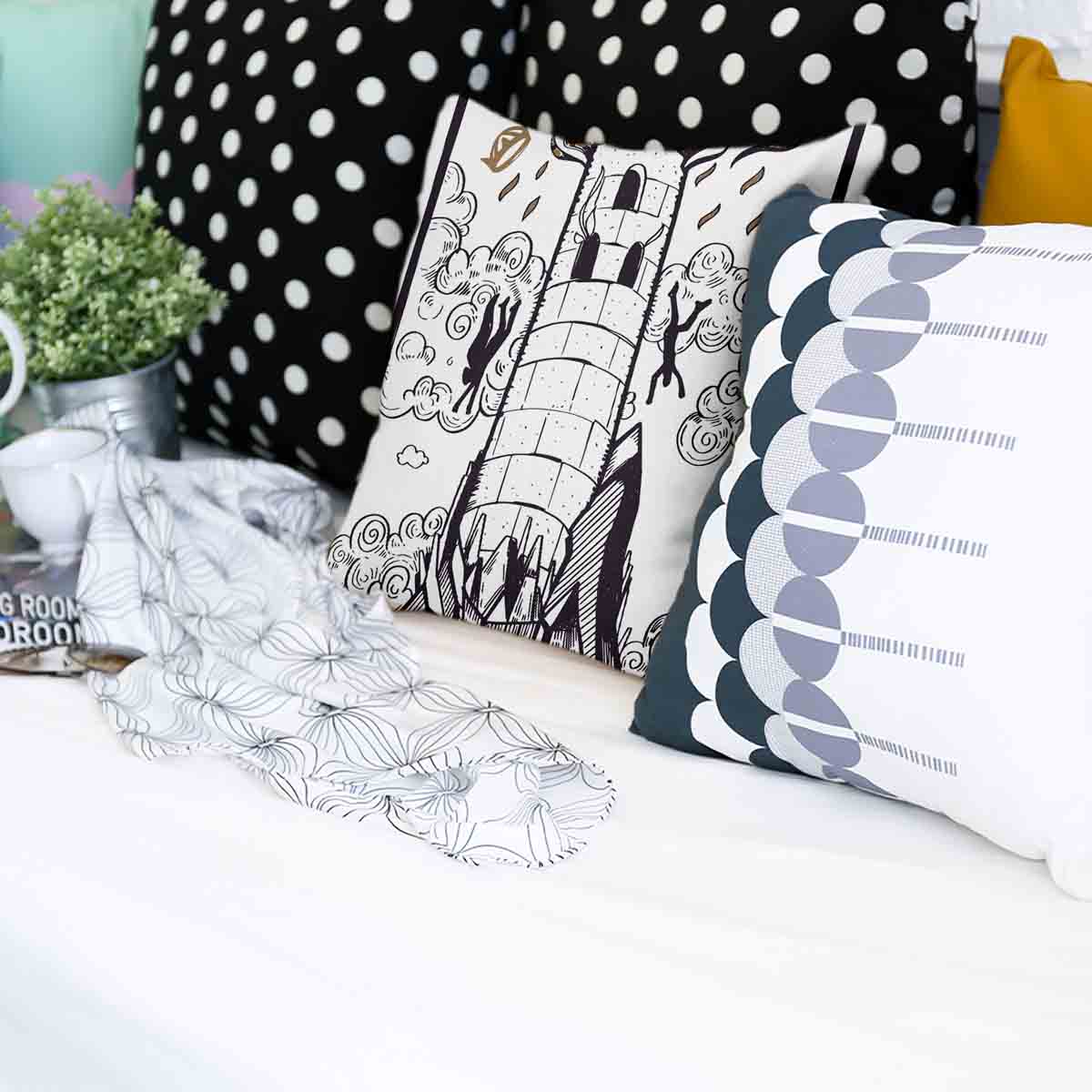 Gezondheidskussen wit met toren