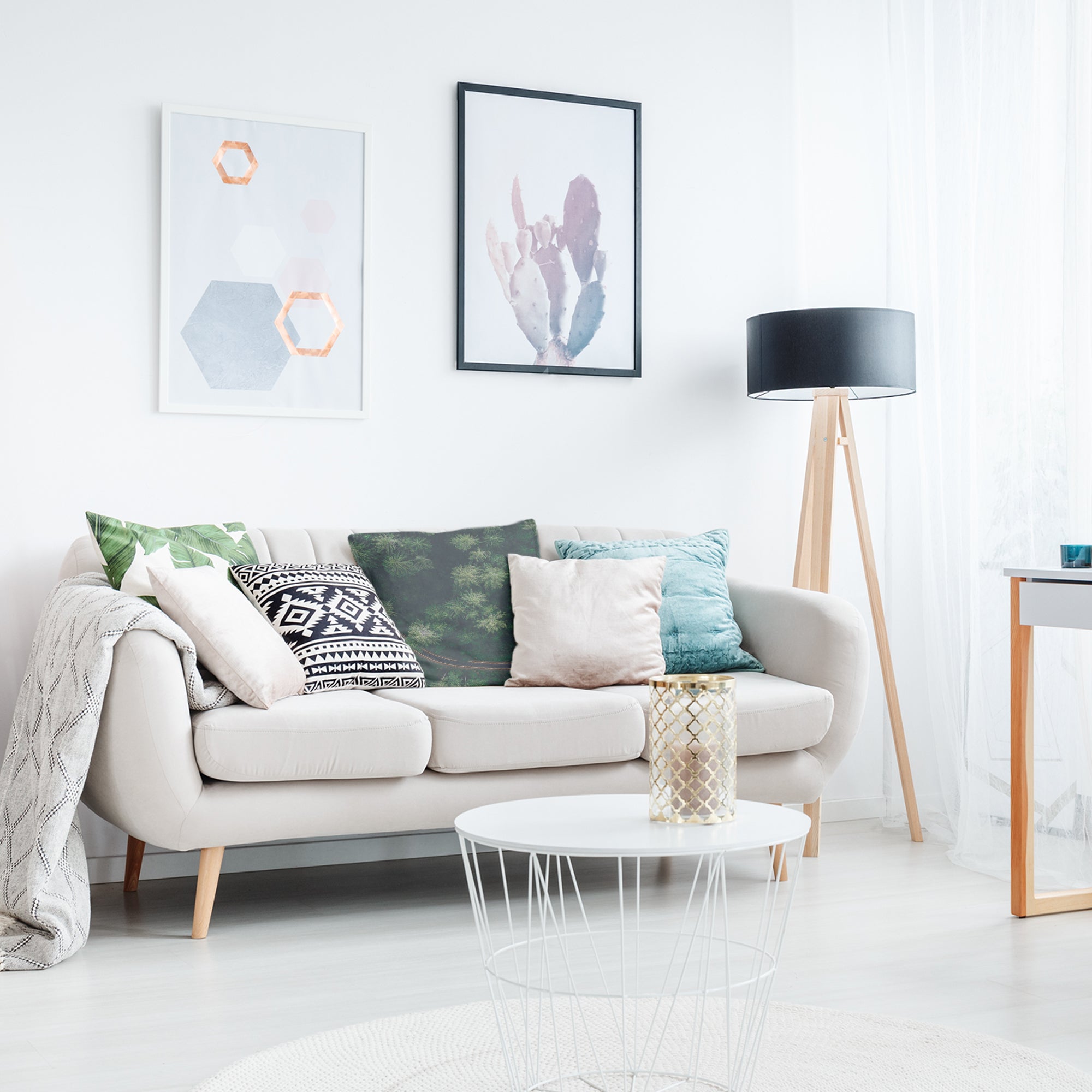 Cuscino salute strada nella foresta