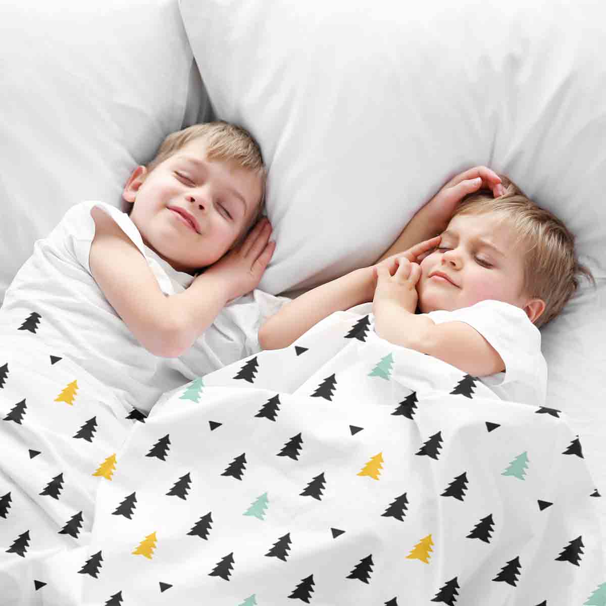 Therapiedekens beddengoedset met kleine dennenbomen