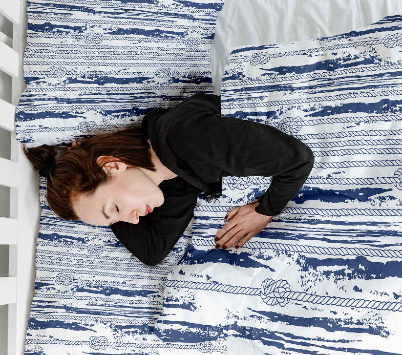 Therapiedecken beddengoed set gestreept patroon