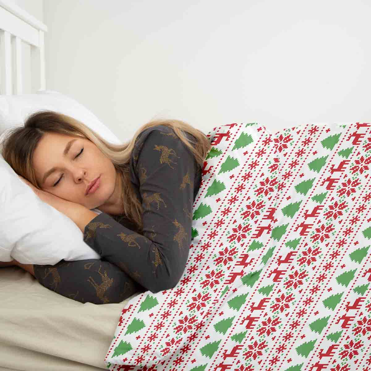 Originele therapiedeken - katoenen hoes Kerstmis in Noorwegen