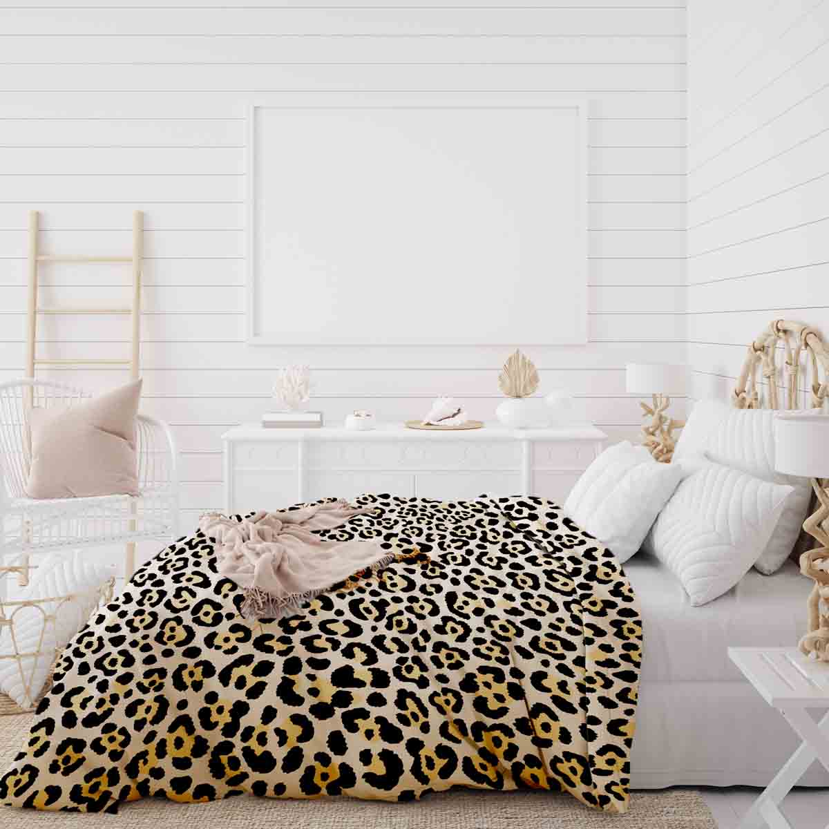 Therapy blankets bedding set leopard print