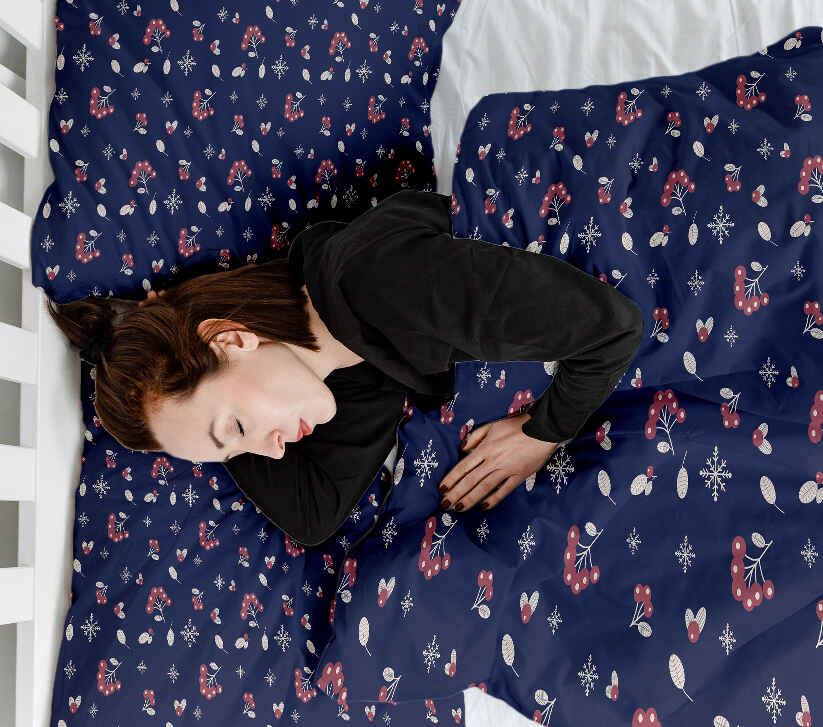Couverture thérapeutique originale - Housse en coton bleu groseille