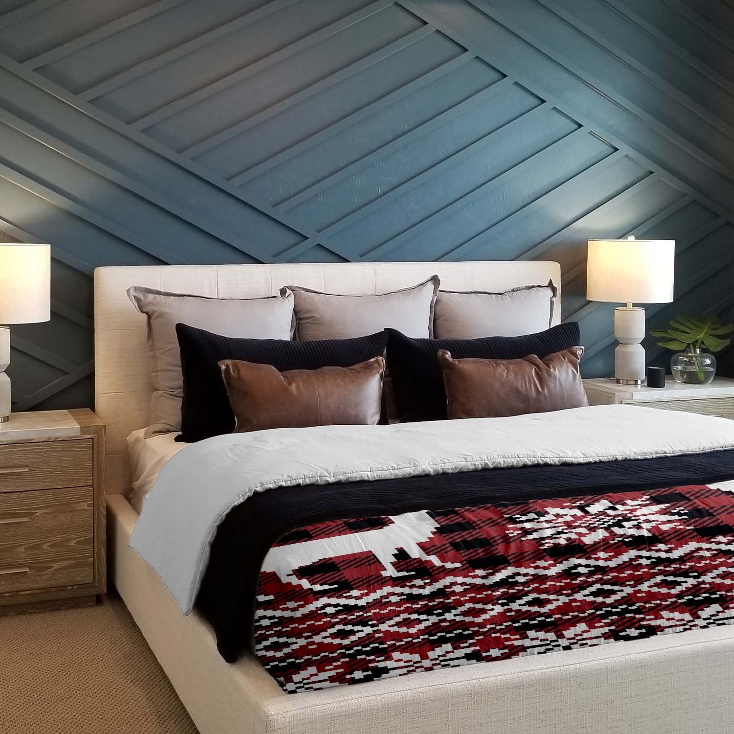 Coperta terapeutica originale - Rivestimento in cotone a quadri con renna